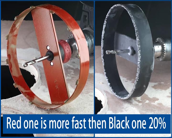 4-3/8 6-3/8” Carbide Grit Hole Saw Cutter for 4 6” Recessed Light Segmented Cutting Edge 4X Faster Than Bi-Metal Hole Saw Cutting Drywall Ceiling Tile Wood Plaster MDF Drywall 4-3/8"&6-3/8"