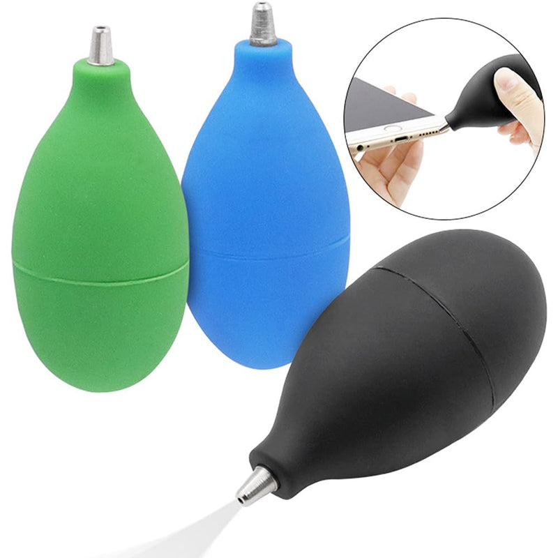 3Pcs Blowing Dust Ball Air Blower, Mini Squeeze Ball Pump Metal Nozzle, Rubber Blowing Pump Cleaning Tool for Camera Lens Watch Mobile Phone Computer Repairing
