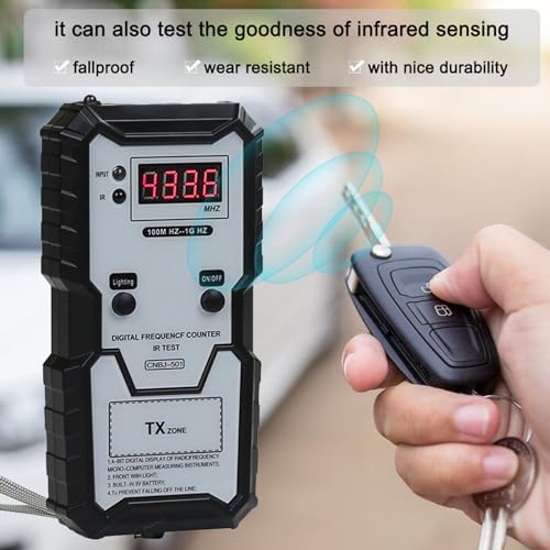 Key Switch Tester, Frequency Counter for Remote Key, 100M Hz to 1G Hz High Precision Digital Display Keychain Frequency Tester