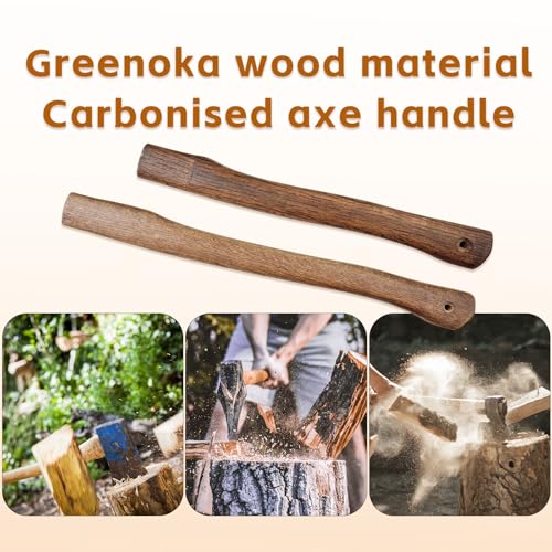 2-Pack Axe Handle Replacement, 17in+23.6in Hatchet Handle Replacement, Wood Replacement Handle for Axe Pick Axe
