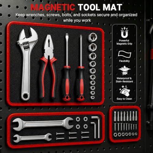 3 PCS Magnetic Tool Mat – Heavy Duty Flexible Magnetic Pads for Mechanics