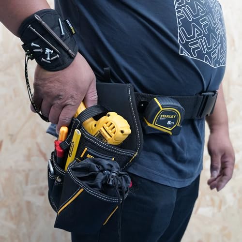 MELOTOUGH Impact Holster 3-in-1 Drill Holster Combo with Magnetic Wristband,Tool Belt Drill Holder with Bit Pouch,Work Knee Pads for Men Women Construction, Flooring, Roofing - Comfortable