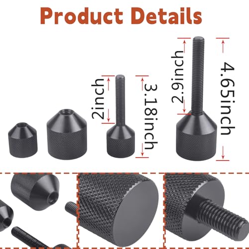 4 Pcs Aluminium Flange Two Hole Alignment Pins - 1-1/8" and 1-5/8" Detachable Double Hole Pins Black Black without Built-In Level