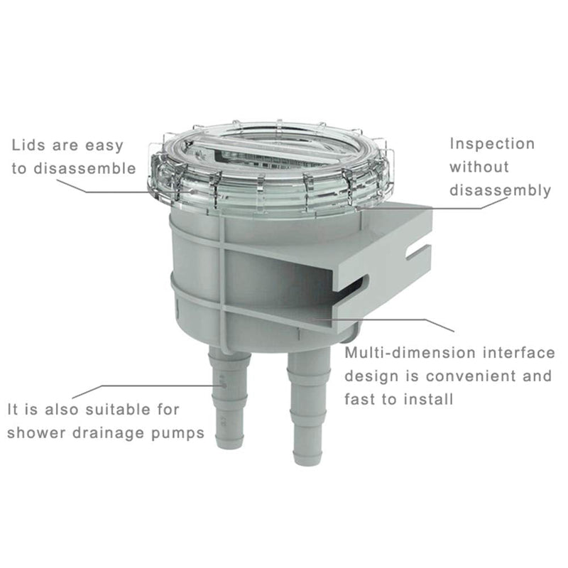 KIMISS Seawater Filter, ABS 4.3 Inch Inlet Sea Water Screen Filter Motor Protect Cleaner Cooling for 1/2 in 5/8 in 3/4 in Hose