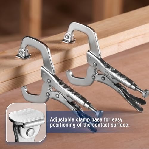 WORKPRO 4-Piece 6" Locking C-Clamp with Swivel Pads Set, Heavy Duty Adjustable Vise Grip Pliers, 4 Pack Welding Clamp for Woodworking, Metalworking, Auto Repair and Home Workshop 6-inch