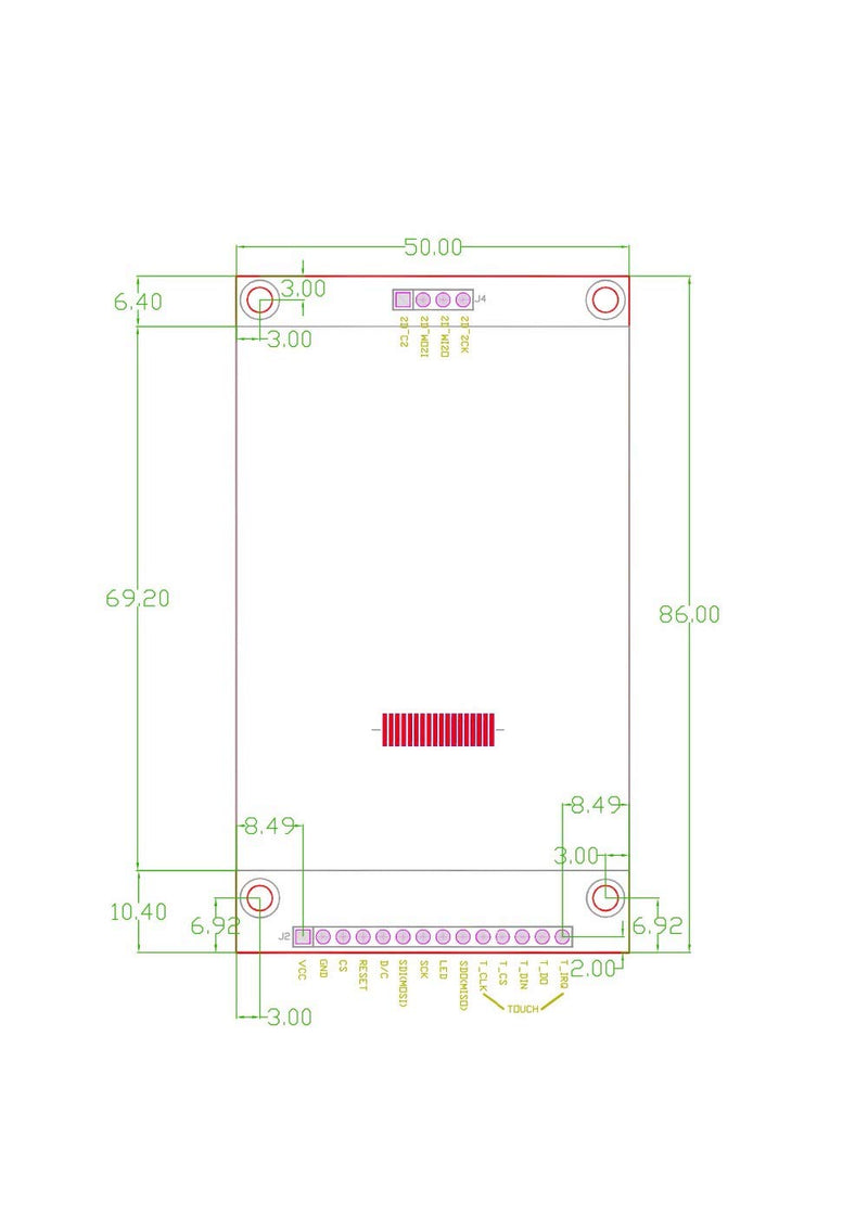 Hailege 2.4" ILI9341 240x320 SPI TFT LCD Display 2.4 Inch Touch Panel LCD 5V/3.3V with Touch Pen