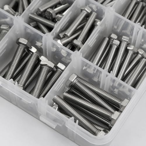 860pcs 304 Stainless Steel Metric Bolt Assortment Kit,M4 M5 M6 Bolts and Nuts Washers Assortment Set,14 Most Common Sizes M4 M5 M6 Bolts and Nuts Kit (SS304 860PCS)
