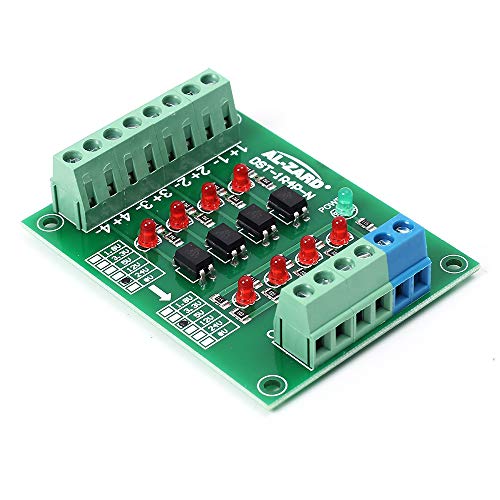4 Channel Optocoupler Isolation Module, 24V to 5V 4 Channel Optocoupler Isolator PLC Signal Level Voltage Converter Module