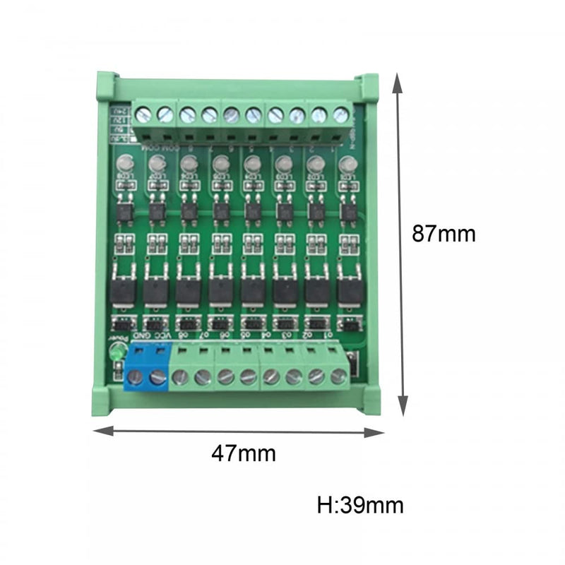 Mosfet driver module, 8-channel PLC amplifier board driver board DC 3.3V/DC 5V optocoupler isolation DC amplification DC 3.3 V