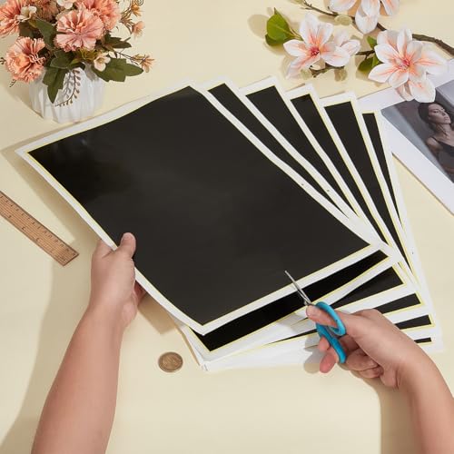 BENECREAT 6Pcs Black Laser Engraving Marking Color Paper, 39x27cm/15.3x10.6 Inch Laser Engraving Paper for Ceramics Glass Metal Cutting