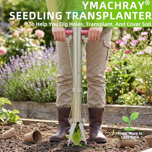 Bulb Planter, Planting Bulbs Manual Seedling Transplanter Weeder Sod Plugger Flower Planting Soil Sampler Long Handled Bulb Planter Plant Bulb Seeds (2 Handle-A) 2 handle-A