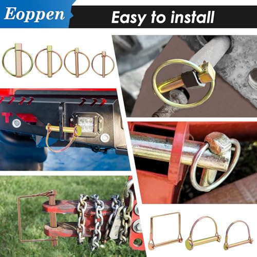 202Pcs Hitch Pins Clip Pins Linch Pins PTO Pins and Shaft Locking Pins Assortment Kit 5 Styles Pin Fasteners for Trailers, Tractors, Trucks, Lawn Mower