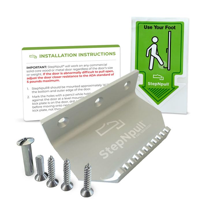 Hands Free Door Opener (Silver, 2 Count)