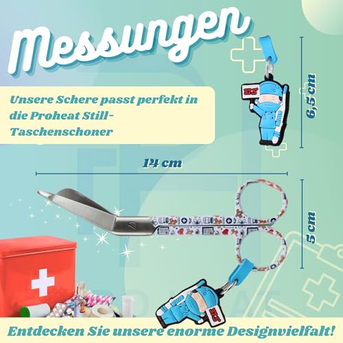 Ph Pro Heat Bandage Scissors Care for Nurses - Medical Scissors Made of Stainless Steel - First Aid Scissors with Engraving - Bandage Scissors Blunt Tip Nursing