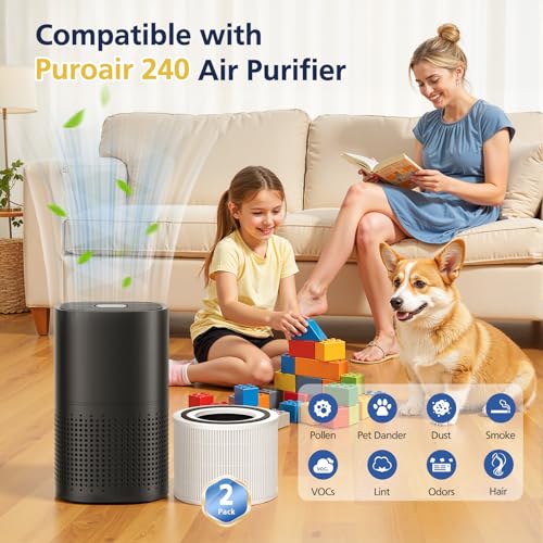 240 Filter Replacement for Puroair 240 Air Purifier, Puro 240 Air Filter White