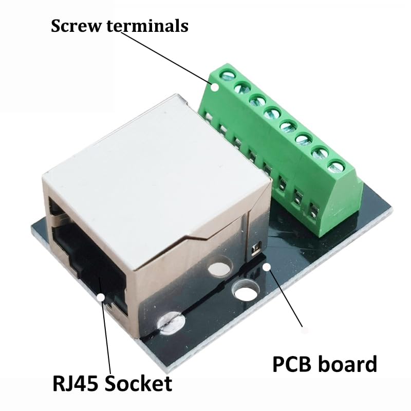 2PCS 2.54mm RJ45 Breakout Board, RJ45 Ethernet Single Female Connector, Network Port Adapter Terminal Block