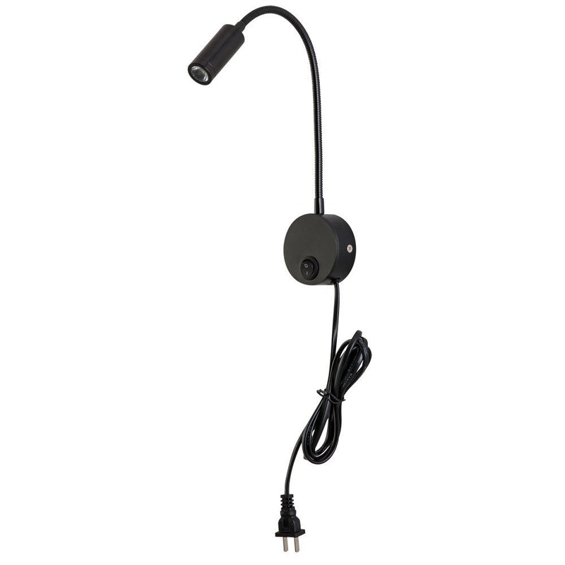 Reading Lamp Wall Sconces Light LED 3W Warm White 3000K Plug for Reading Books (Black 2pcs 3000K Cord) Black Rocker Switch 2PCS