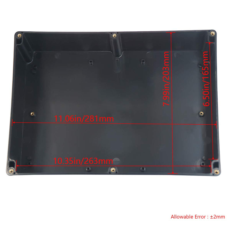 Junction Box IP65 Waterproof ABS Plastic Electrical Project Case Power Junction Boxes, Project Box with 4 PCS M16 Cable Glands 11.42x8.27x3.94 inch (290 x 210 x100 mm) 11.42“x8.27”x3.94“ Black
