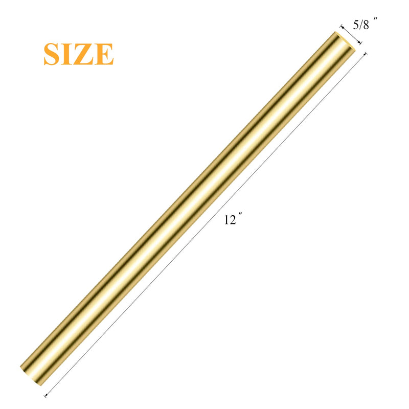 1 Pieces 12 inches 5/8 inch/16mm Brass Rods, Sutemribor Brass Solid Round Rod Lathe Bar Stock, 5/8 inch/16mm in Diameter, 12 inches in Length 5/8 inch x 12 inches Sutemribor Brass Round Rods