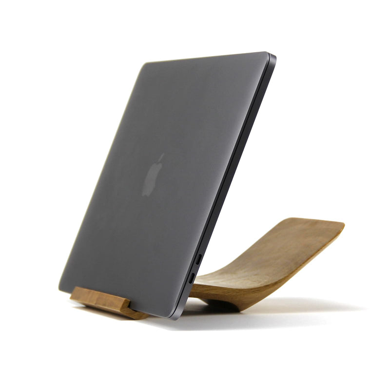 XDK Wood Laptop Stand for Desk, Ergonomic Height Riser for Notebook Computer up to 15 Inches, Wooden Holder for MacBook/Aluminum Laptops