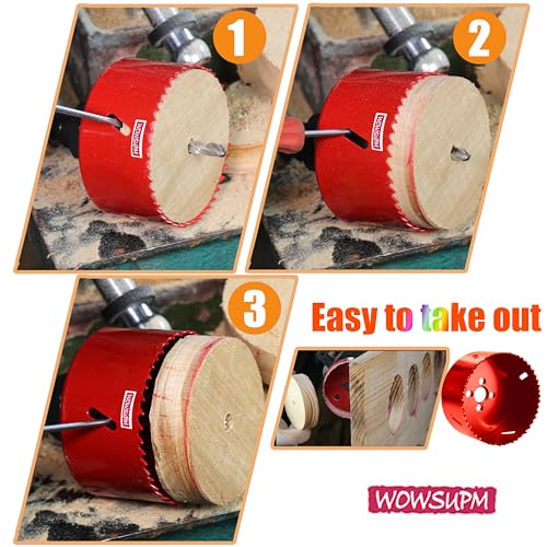 8” HSS Bi Metal Hole Saw Cutter with Arbor Heavy Duty Hole Saw Bit for Wood Drywall Plastic Aluminum Mild Steel Iron Metal Stainless Steel (203mm)8"
