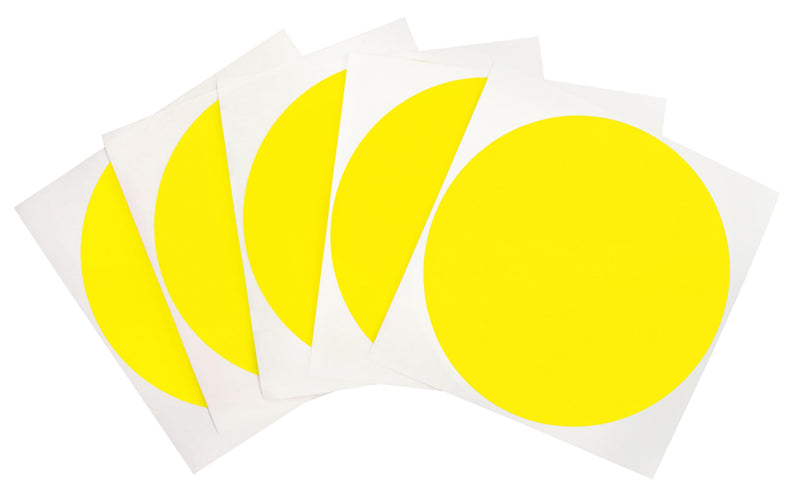 ChromaLabel 4 Inch Round Label Removable Color Code Dot Stickers, High Visibility for Warehouse Inventory, 100 Labels per Pack, Yellow