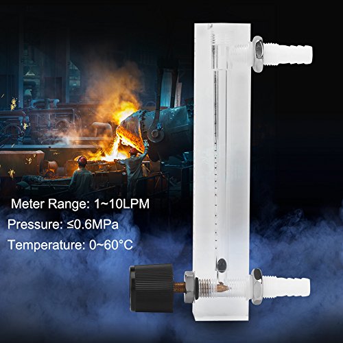 Gas Flow Meter 1-10LPM Oxygen Flow Meter with Control Valve for Oxygen Air Gas LPM Rotameter