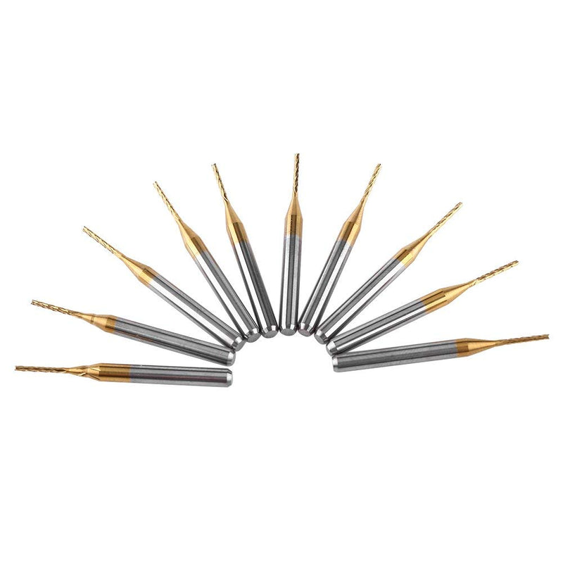 10pcs Carbide End Mill Coat Milling Cutter Engraving Bits Rotary Burrs Set 3.175mm x 1mm 38x3.175x1mm
