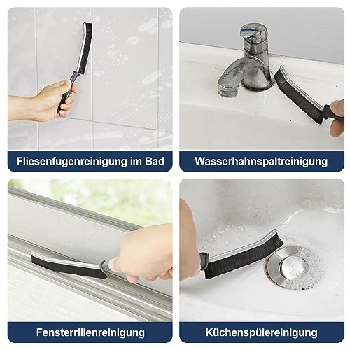 3 Pieces Joint Brush for Bathroom Scrubber with Hard Bristles Window Grooves Cleaning Brush Narrow Gap Cleaning Brush Multifunctional Brush 3 Stücke Black