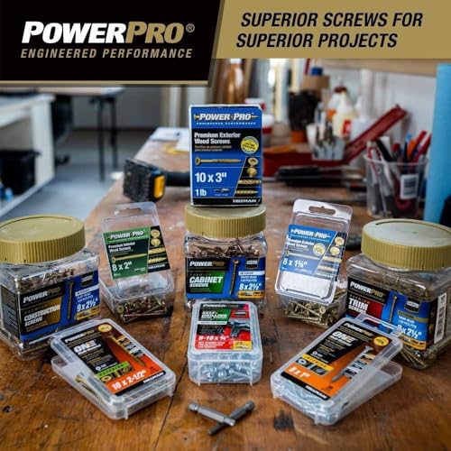 Power Pro All-Purpose Wood Trim Screws, #9 x 4in, 128 Pack, Bronze #9 x 4" (Pack of 2)