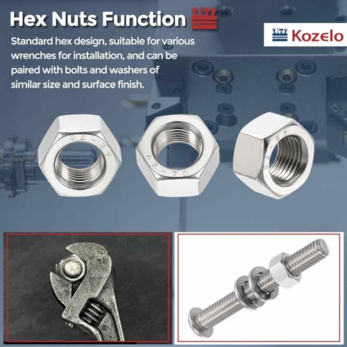 365pcs[M3 M4 M5 M6 M8 M10 M12] Hex Nuts Assortment Kit SS304 M3/M4/M5/M6/M8/M10/M12 365