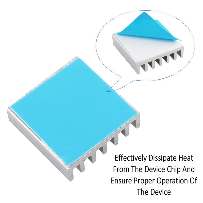 24 pieces heat sink aluminum for Raspberry Pi 4 Model B cooling fins aluminum set Raspberry Pi 4 aluminum heat sink with thermally conductive adhesive tape for Raspberry Pi 4