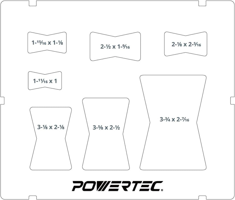 POWERTEC 71869V Router Bits Solid Brass Inlay Kit w/Butterfly Template 7 in 1 Decorative Bowtie Butterfly Inlay Kit + Brass Inlay Kit