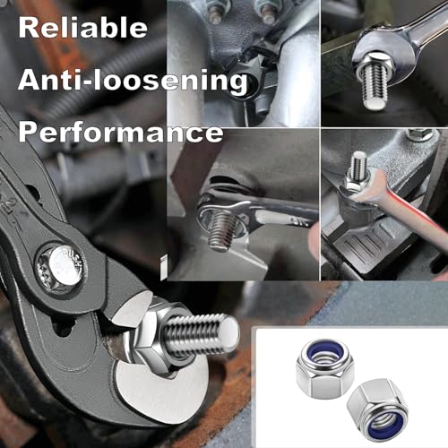400 Pcs SAE & Metric Lock Nuts Kit, M3-M12 & #6-1/2 Hardware Nuts SAE & Metric 400 Kit (#6 To 1/2, M3 to M12)