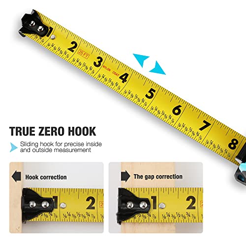 DURATECH Magnetic Tape Measure 25FT with Fractions 1/8 and ValueMax PEX Cutter with Teflon Coated Sharp Blade, Easy to Read Both Side Measurement Tape, Hose Cutter with 1/8"-1" Cutting Capacity for P
