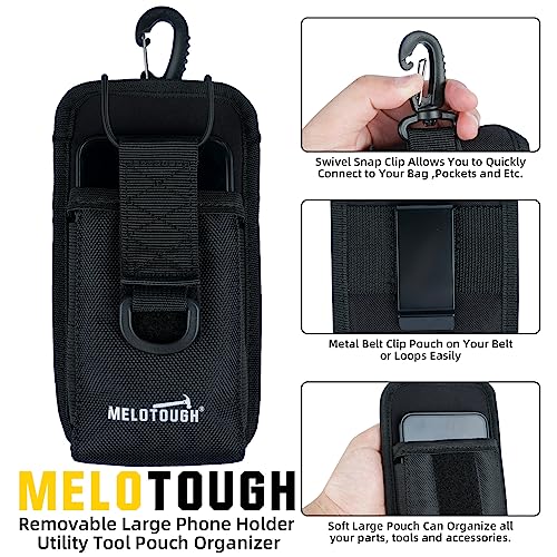 MELOTOUGH Tool Belt Suspenders Construction Bag Suspenders Padded Work belt Suspenders + Hi Vis Suspenders for Carpenter/Electrician
