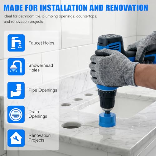 20-Piece Vacuum Brazed Diamond Hole Saw Kit with Guide, 6-50mm 6mm to 50mm 20