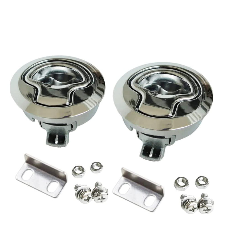 2PCS Boat Latch Flush Pull Slam Latch for Marine Boat Boor Latches 1/4'' Door Cabinet Hardware Silver Zinc Alloy 2 Pieces Silver_1