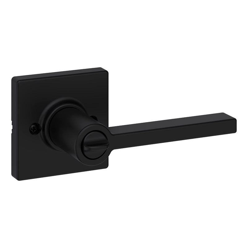 Kwikset Casey Entry Door Handle with Lock and Key, Secure Keyed Reversible Lever Exterior, For Front Entrance and Bedrooms, Matte Black , Pick Resistant Smartkey Rekey Security and Microban 1 Pack Keyed Entry
