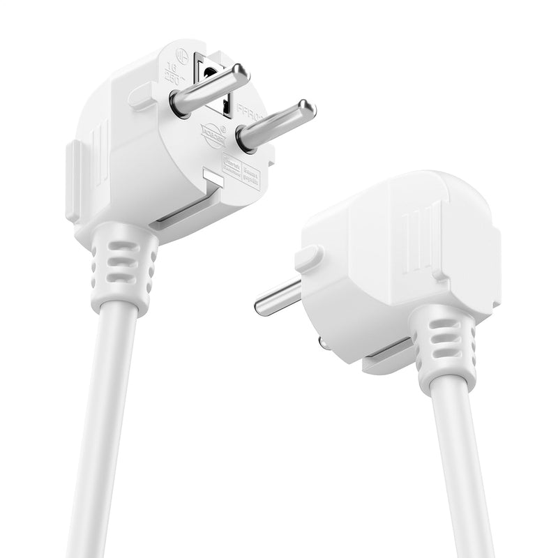 deleyCON 7.5 m Power Cable Extension Cable Protective Contact 16 A 3680 W White | Power cable extension for home, office, workshop and multimedia