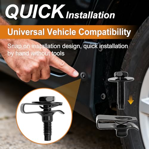 mankk 50PCS M4.2-1.41 (#8) Fender Liner Splash Shield Bolt Screw and Clips and M6-1.0 Fender Liner Screw and U-Nut Clips Kit