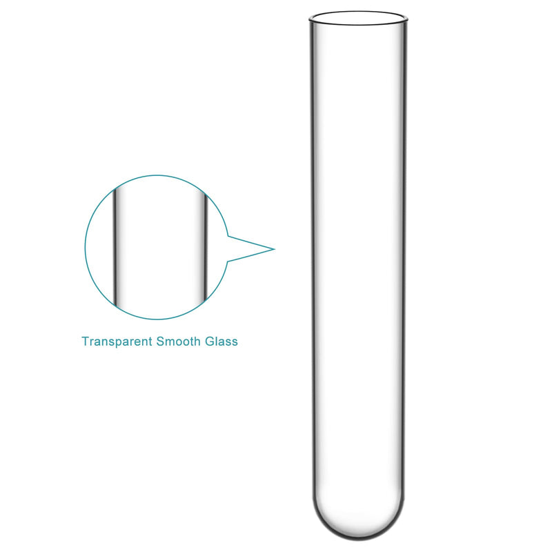 StonyLab Borosilicate Glass Round Bottom Test Tubes, 30mm OD X 165mm Length (Pack of 15) 15 Pack