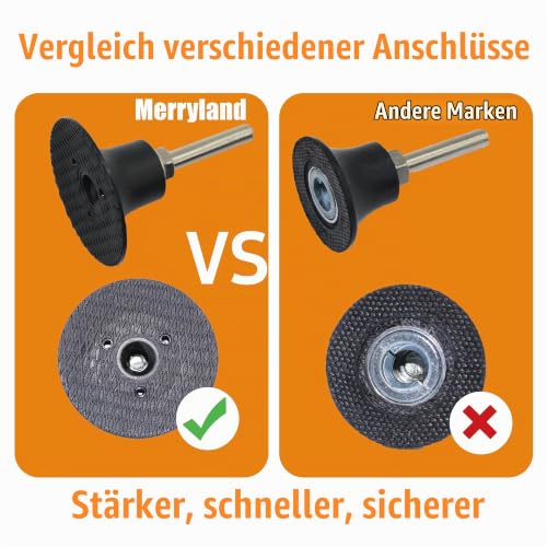 Merryland 20 pieces CSD disc 50 mm color rust black with 6.35 mm shaft | 50 mm rod grinder cleaning disc rust removal disc metal steel coarse cleaning disc coarse grinding disc DGTA022C2 With shaft Black 20pcs