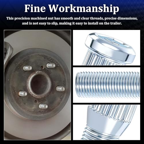 1/2-20 UNF Thread Wheel Stud,Trailer Lug Studs Supports 2000 to 7000lb Axle 24PCS 1/2"-20 Wheel Studs