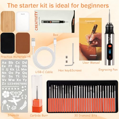 Cordless Rechargeable Engraving Pen Kit, Electric Engraver