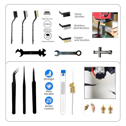 50 PCS 3D Printer Tools Kit,3D Printing Accessory Kit with Storage Bag,3D Printer Accessory Complete Multi-Tool Set-Removing Tools,Cleaning Tools,Preprocessing Tools,Finishing Tools L