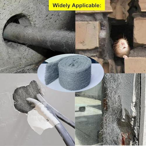 Steel Wool Mice Control, 75FT Wire Wool Rodent Control Kit with Scissors
