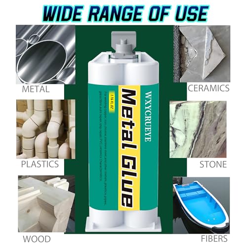 Metal Glue, Heavy Duty Waterproof epoxy Adhesive for Metal Repair, Welding high Strength Oily Glue with Heat and Corrosion Resistance, Ideal Adhesive for Metals, Plastic, Ceramics, PVC and Fiberglass 1 pack