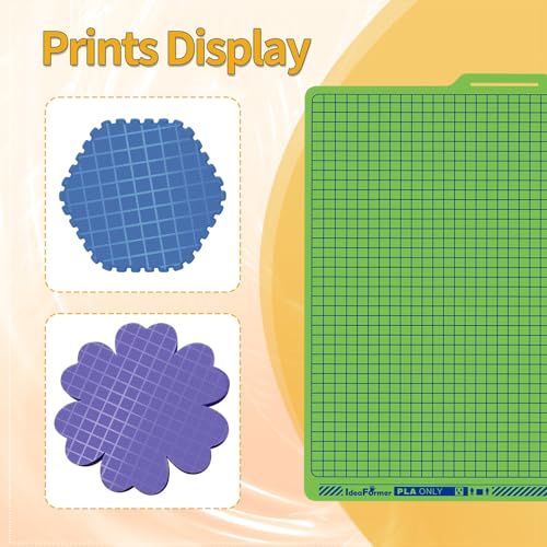 IdeaFormer Grid Textured Cool Plate for Bambulab P1S A1 X1C X1 P1P X1E, PLA Cold Plate 30-50°C Low Temperature Grid Printing Plate for Bambu Lab P1S A1 X1C 257x257mm