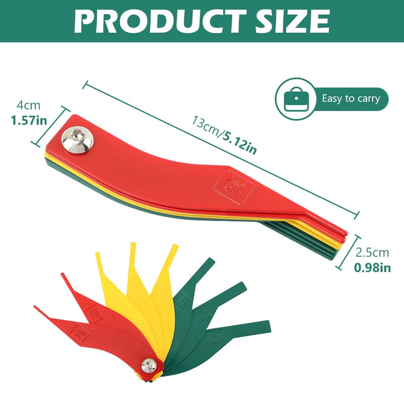 8 Pcs Brake Lining Thickness Gauge, Car Automotive Brake Pad Measuring Ruler Tool, Measuring Disc and Drum Brake Pad Gauge, Color-Coded, SAE & Metric